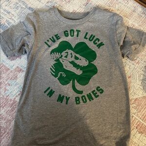 Gray & Green St Patricks Day Boys Graphic Kids T-Shirt Sz S 6/7